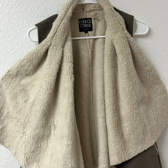 DOLCE CABO Women's suede open cardigan wrap drape Size Large - Picture 5 of 8